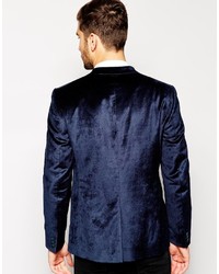 Мужской темно-синий бархатный пиджак от Ted Baker