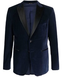 Мужской темно-синий бархатный пиджак от Tonello