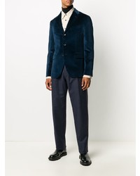 Мужской темно-синий бархатный пиджак от Boglioli