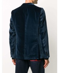 Мужской темно-синий бархатный пиджак от Paul Smith