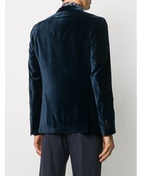 Мужской темно-синий бархатный пиджак от Paul Smith