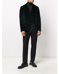 Мужской темно-синий бархатный пиджак от Tagliatore