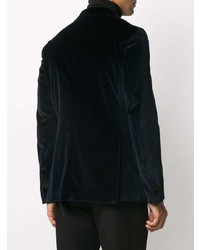 Мужской темно-синий бархатный пиджак от Tagliatore