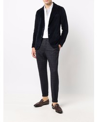 Мужской темно-синий бархатный пиджак от Circolo 1901