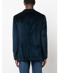 Мужской темно-синий бархатный пиджак от Boglioli