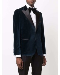 Мужской темно-синий бархатный пиджак от Reveres 1949