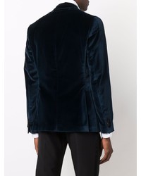 Мужской темно-синий бархатный пиджак от Reveres 1949