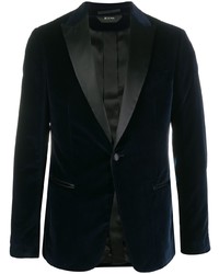 Мужской темно-синий бархатный пиджак от Z Zegna
