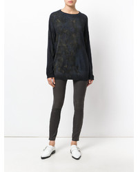 Женский темно-синий бархатный свитер от Avant Toi