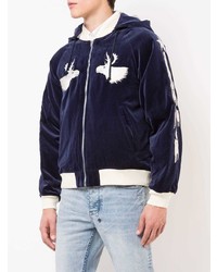 Мужской темно-синий бархатный худи от Neighborhood