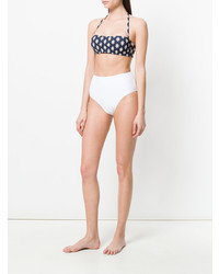 Темно-синий бикини-топ с принтом от Tory Burch