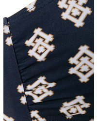 Темно-синий бикини-топ с принтом от Tory Burch