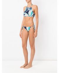 Темно-синий бикини-топ с принтом от BRIGITTE