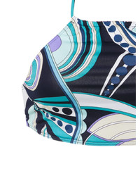 Темно-синий бикини-топ с принтом от BRIGITTE