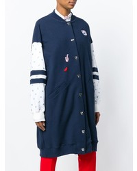 Женский темно-синий бомбер с вышивкой от Vivetta