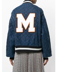 Женский темно-синий бомбер с принтом тай-дай от MSGM