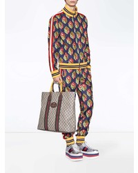 Мужской темно-синий бомбер с принтом от Gucci