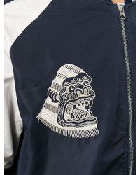 Мужской темно-синий бомбер с принтом от Edwin