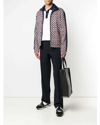 Мужской темно-синий бомбер с принтом от Valentino