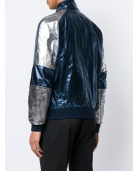 Мужской темно-синий бомбер с принтом от Dolce & Gabbana