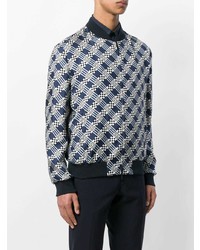 Мужской темно-синий бомбер с принтом от Fendi