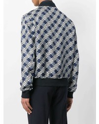 Мужской темно-синий бомбер с принтом от Fendi