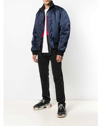 Мужской темно-синий бомбер от Balenciaga
