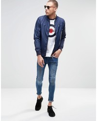 Мужской темно-синий бомбер от Lambretta