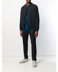 Мужской темно-синий бомбер от Salvatore Ferragamo