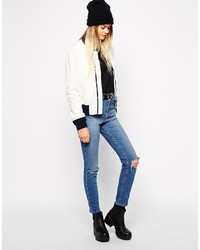 Женский темно-синий бомбер от Schott NYC