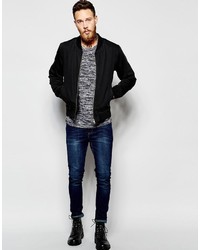 Мужской темно-синий бомбер от Dr. Denim