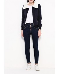 Женский темно-синий бомбер от Elisa Immagine