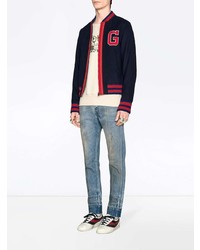 Мужской темно-синий бомбер от Gucci