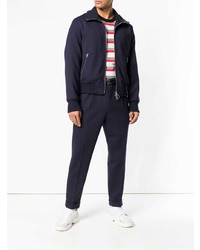 Мужской темно-синий бомбер от AMI Alexandre Mattiussi