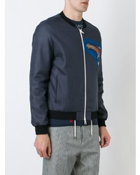Мужской темно-синий бомбер от Loewe