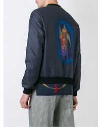 Мужской темно-синий бомбер от Loewe