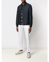 Мужской темно-синий бомбер от Fay