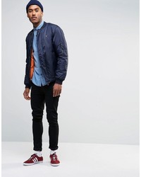 Мужской темно-синий бомбер от Farah