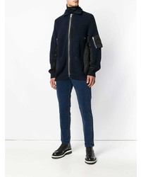 Мужской темно-синий бомбер от Sacai