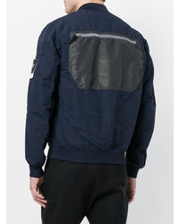 Мужской темно-синий бомбер от Stone Island Shadow Project