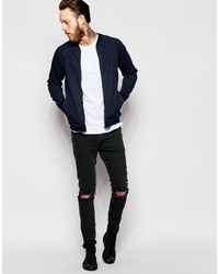 Мужской темно-синий бомбер от Lee