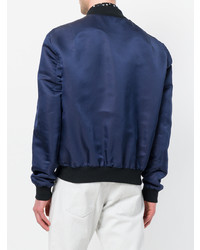 Мужской темно-синий бомбер от Les Hommes