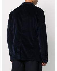 Мужской темно-синий вельветовый пиджак в стиле пэчворк от Comme Des Garcons SHIRT