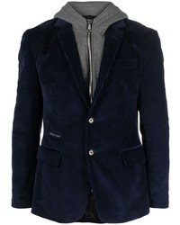 Мужской темно-синий вельветовый пиджак с вышивкой от Philipp Plein