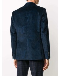 Мужской темно-синий вельветовый пиджак с "огурцами" от Etro
