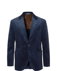 Мужской темно-синий вельветовый пиджак от Brunello Cucinelli