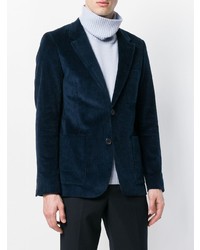 Мужской темно-синий вельветовый пиджак от AMI Alexandre Mattiussi
