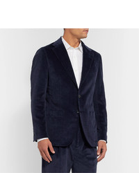 Мужской темно-синий вельветовый пиджак от Caruso