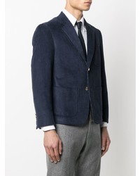 Мужской темно-синий вельветовый пиджак от Thom Browne