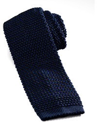 Темно-синий вязаный галстук
